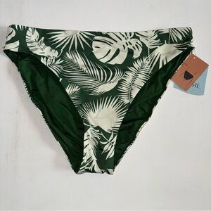 NWT Mid Rise Reversible Shade & Shore Palm Print Bikini Bottoms